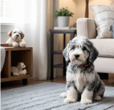 Blue Merle Mini Goldendoodle Rare breed with Latest Facts & Images 10 Blue-Merle-Mini Goldendoodle-Balanced-Size