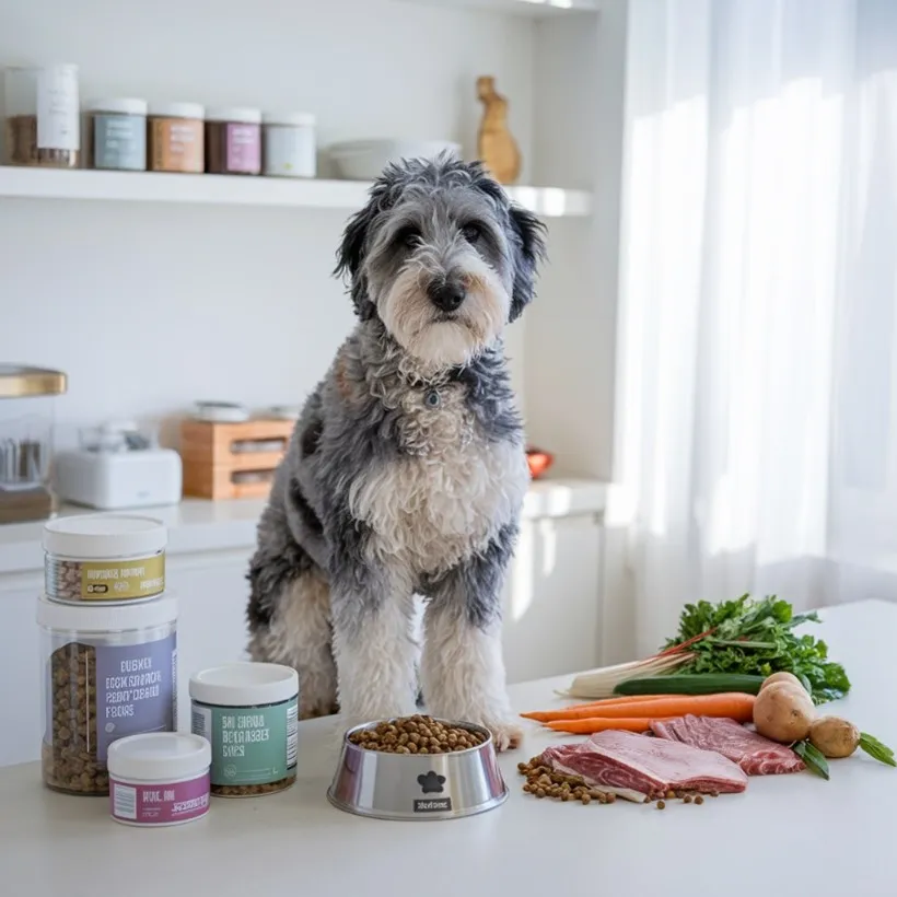 Blue Merle Mini Goldendoodle Rare breed with Latest Facts & Images 14 Blue-Merle-Mini Goldendoodle-Diet