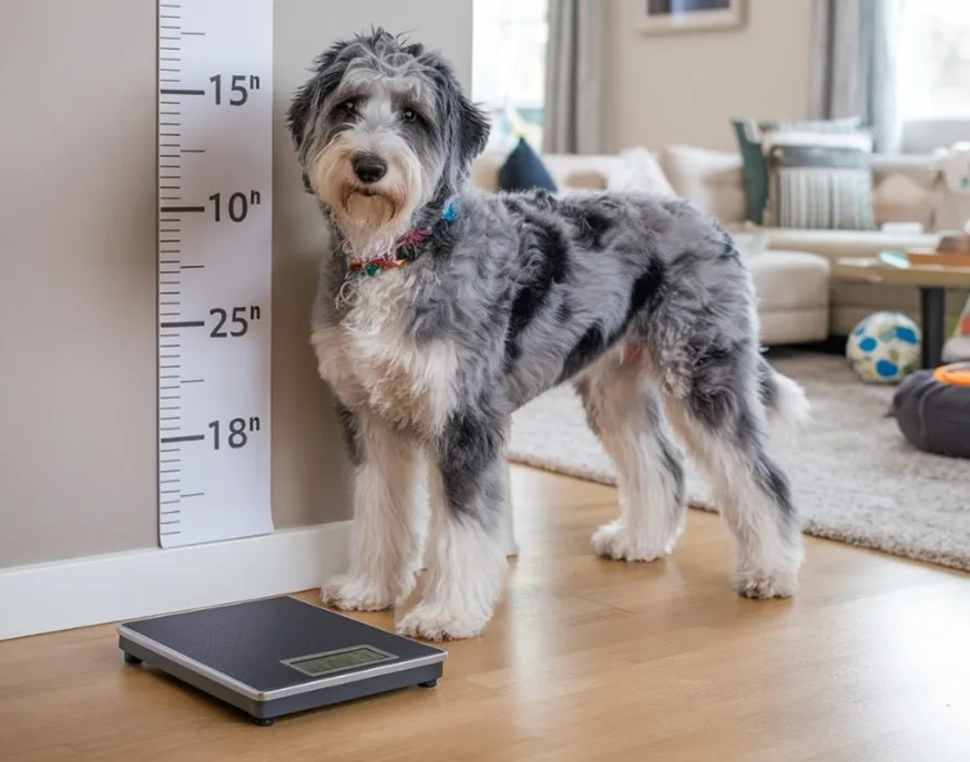 Blue Merle Mini Goldendoodle Rare breed with Latest Facts & Images 5 Blue-Merle-Mini Goldendoodle-Size