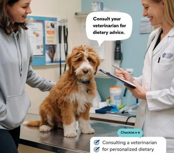 Best Food for Mini Goldendoodles with Feeding charts & Allergies 23 Consult-Your-Mini-Goldendoodle- Veterinarian