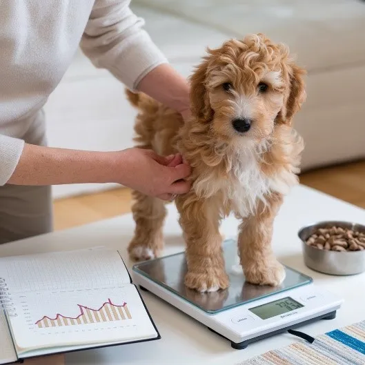 Best Food for Mini Goldendoodles with Feeding charts & Allergies 19 Weight-Monitoring-Goldendoodle