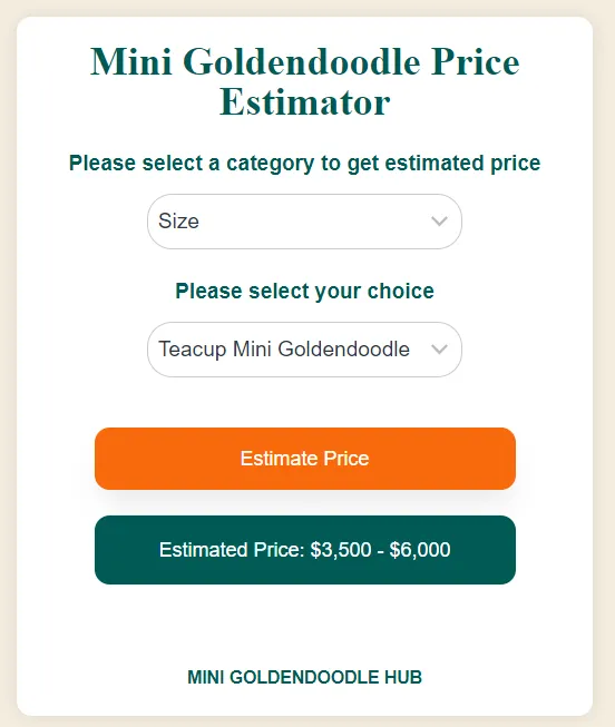 Mini Goldendoodle Price Estimator: Calculate based on Age, Size, Color & Generation 2 mini-goldendoodle-price-estimator-by-size