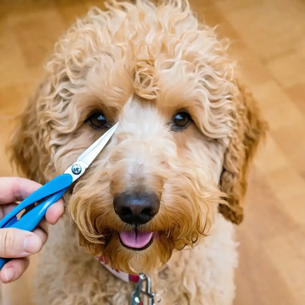 Premier Goldendoodle Face Features, Self Haircut Techniques & Styles 16 trim-Goldendoodle-eyes