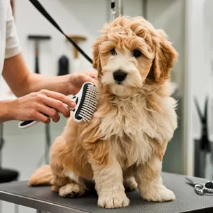 Expert 's Guide for Mini Goldendoodle Shedding Care & Management 18 Goldendoodle-brushing
